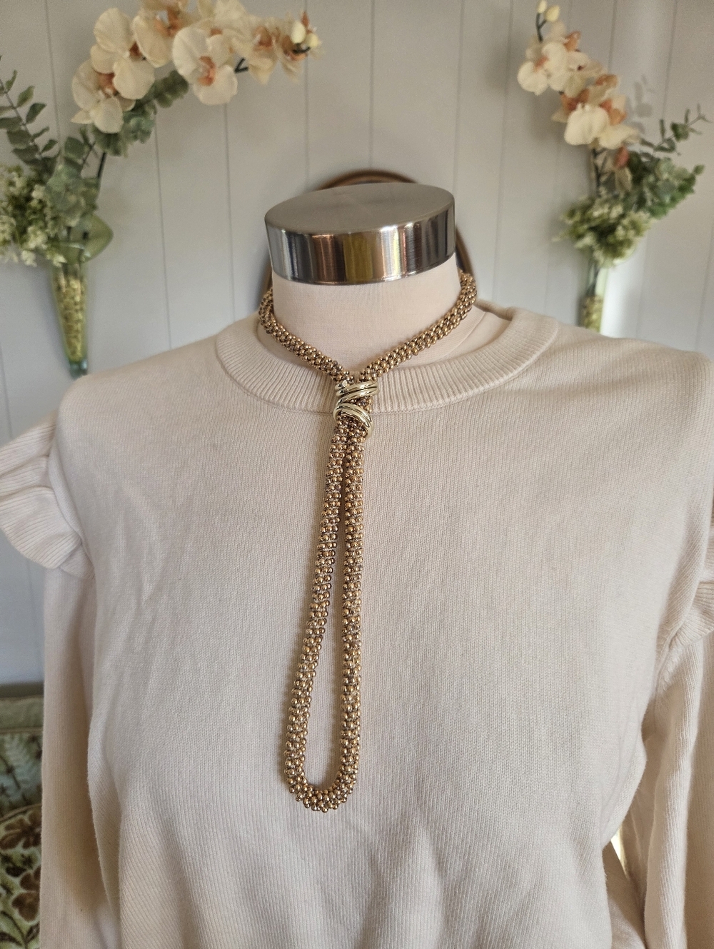 Vintage Gold Multi-Strand Lariat Necklace - Women Jewelry